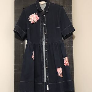 Kate Spade Floral Embroidered Denim Dress
